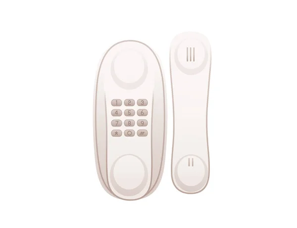 Modernes digitales Heimtelefon mit weißem Farbvektor auf weißem Hintergrund — Stockvektor
