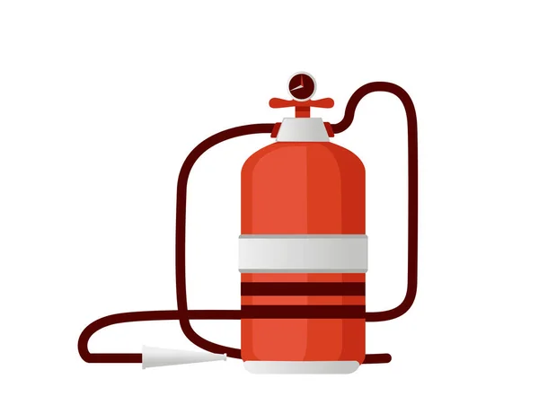 Extintor vermelho com sensor de pressão ilustração vetorial sobre fundo branco — Vetor de Stock
