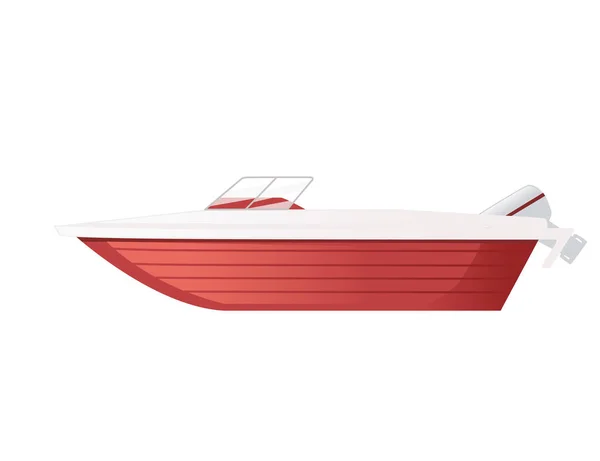 Holzboot Mit Gasmotor Vektor Illustration Auf Weißem Hintergrund — Stockvektor