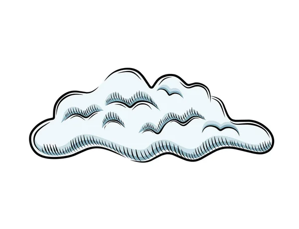 Hand Drawn Style Simple Gray Cloud Vector Illustration Sketch Design — Stockvektor