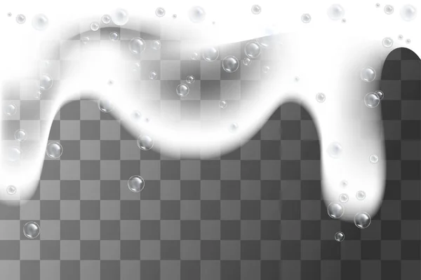 Realistic Bath Foam Soap Bubbles Vector Illustration — Stockový vektor