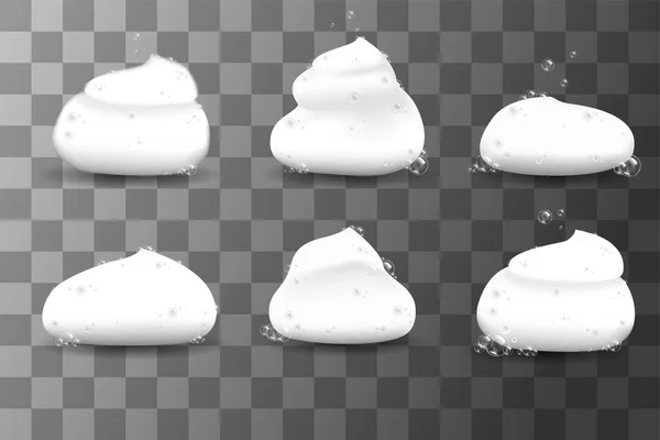 White Color Soft Moisturizing Foam Cleansing Realistic Vector Illustration — ストックベクタ