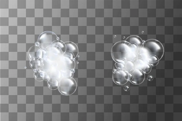 Реалістичні Мильні Бульбашки Ефектом Відображення Векторні Ілюстрації — стоковий вектор