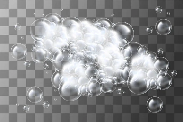 Realistic Soap Bubbles Reflection Effect Vector Illustration — ストックベクタ