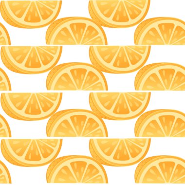 Taze limon diliminin kusursuz deseni beyaz arka planda çay vektörü çizimi için hazır..