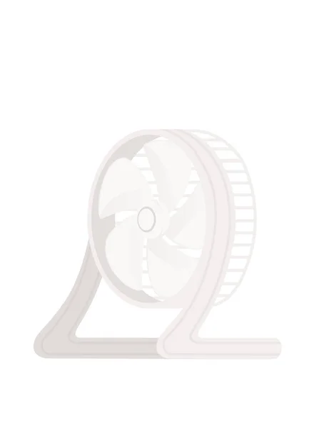 White Color Desk Electric Fan Vector Illustration Isolated White Background — стоковый вектор