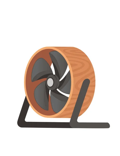 Brown Black Color Desk Electric Fan Vector Illustration Isolated White — Vector de stock