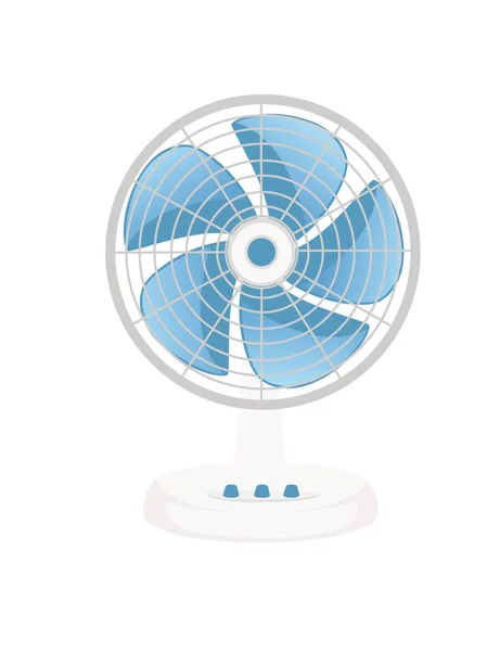 White Blue Color Desk Electric Fan Vector Illustration Isolated White — Archivo Imágenes Vectoriales