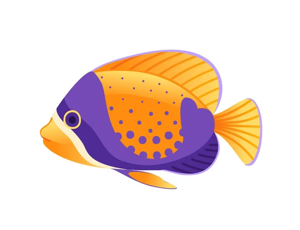 Exotic Tropical Aquarium Fish Vector Illustration Isolated White Background Cartoon — ストックベクタ