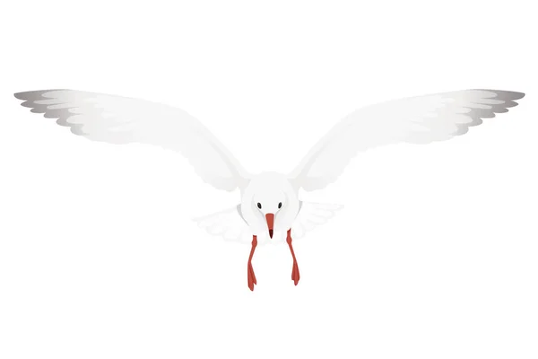 Cartoon Stil Möwe Vogel Vektor Tier Design Illustration Auf Weißem — Stockvektor