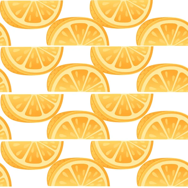 Seamless Pattern Fresh Lemon Fruit Slice Ready Tea Vector Illustration - Stok Vektor