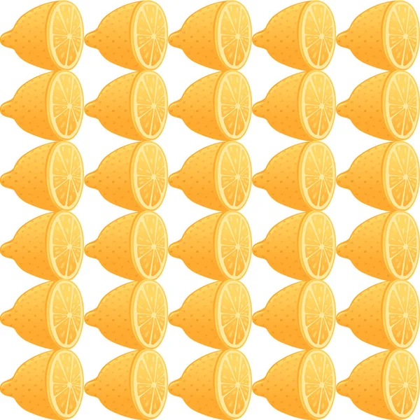 Seamless Pattern Fresh Lemon Fruit Slice Ready Tea Vector Illustration - Stok Vektor