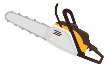 Kereste endüstrisi için elektrikli testere endüstrisi sanayi aracı beyaz arkaplanda izole edilmiş vektör illüstrasyonu.