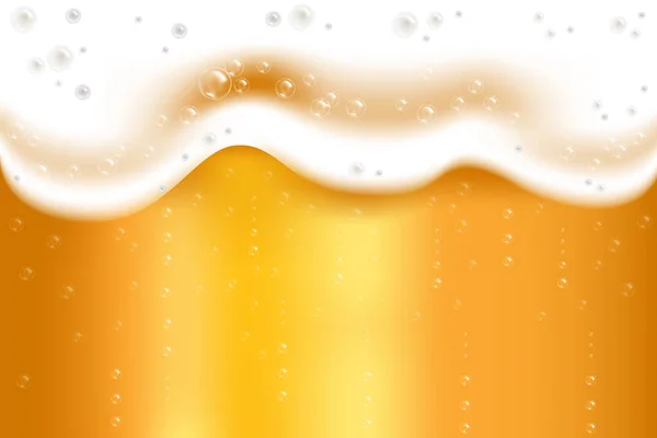 Gouden Bierschuim Met Belletjes Bierglas Vector Illustratie — Stockvector