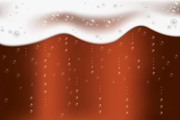 Tmavá Pivní Pěna Bublinkami Vektorové Ilustraci Pivního Skla — Stockový vektor