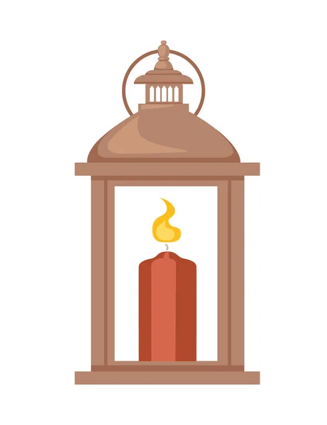 Candle Candlestick Vintage Design Vector Illustration Isolated White Background — 스톡 벡터
