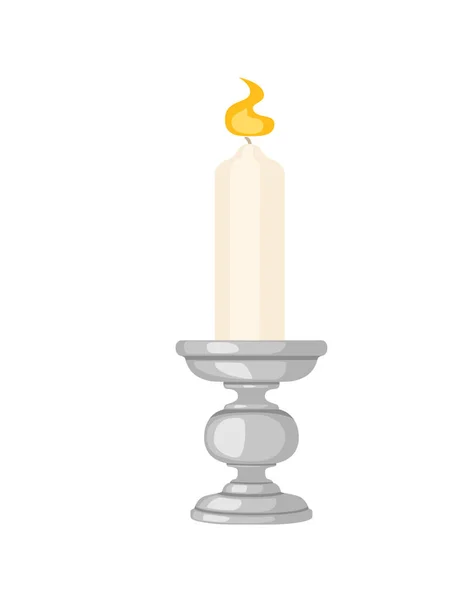 Candle Candlestick Vintage Design Vector Illustration Isolated White Background — Vetor de Stock