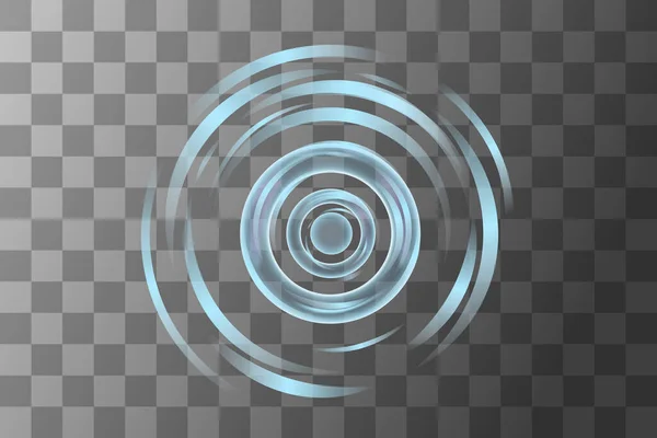 Water Ripple Transparent Background Blue Color Top View Circle Water — Vector de stock