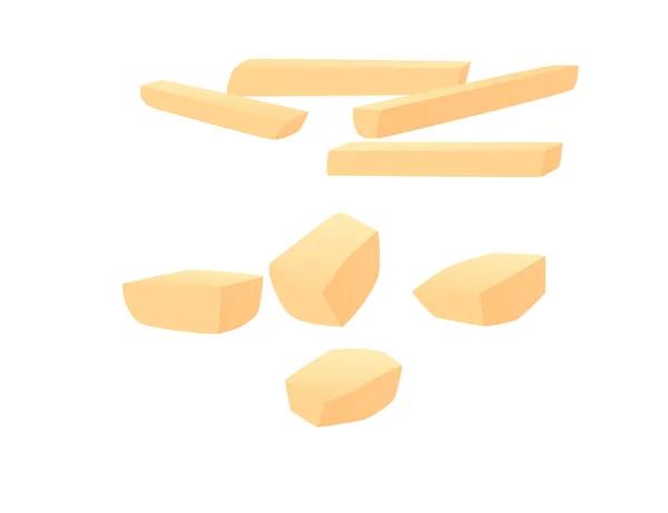 Slices Potato Vector Illustration Isolated White Background —  Vetores de Stock