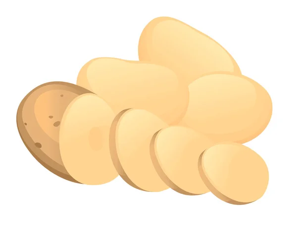 白色背景下孤立的马铃薯全环芯片矢量的一组不同状态 — 图库矢量图片