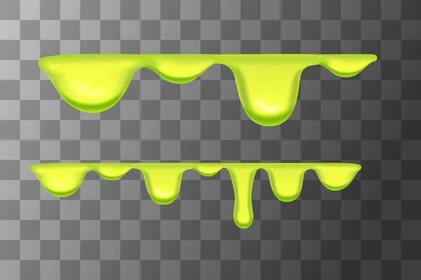Green Slime Spot Toxic Splat Flowing Vector Illustration Transparent Background — Διανυσματικό Αρχείο