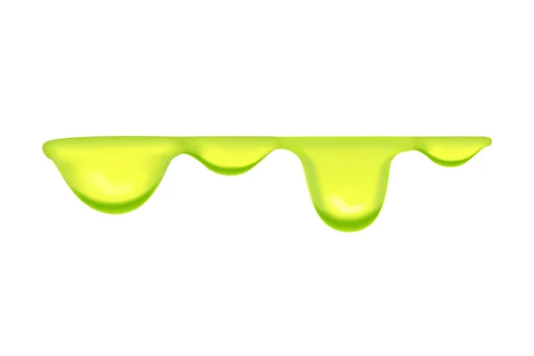 Green Slime Spot Flowing Toxic Splat Vector Illustration White Background — Vector de stock