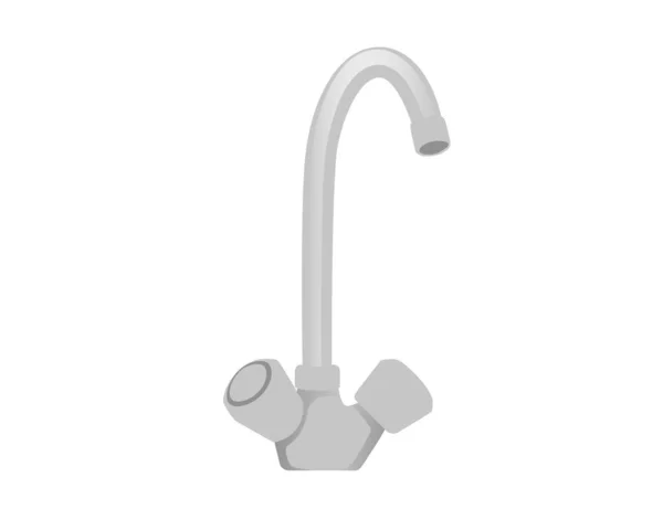 Stainless Steel Water Tap Faucet Bathroom Kitchen Modern Design Vector — Stockvektor