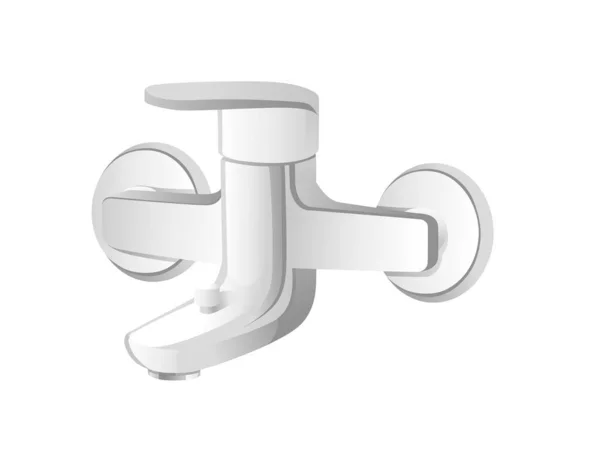 Stainless Steel Water Tap Faucet Bathroom Kitchen Modern Design Vector — ストックベクタ