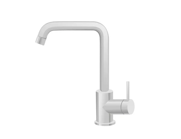 Stainless Steel Water Tap Faucet Bathroom Kitchen Modern Design Vector — стоковый вектор