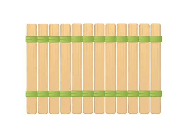 Bamboo Mat Green Tie Matcha Production Vector Illustration Isolated White — Stockvektor