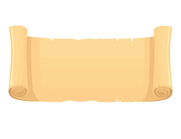 Папірус Стародавній Або Середньовічний Сувій Пошкодженням Векторні Ілюстрації Ізольовані Білому — стоковий вектор