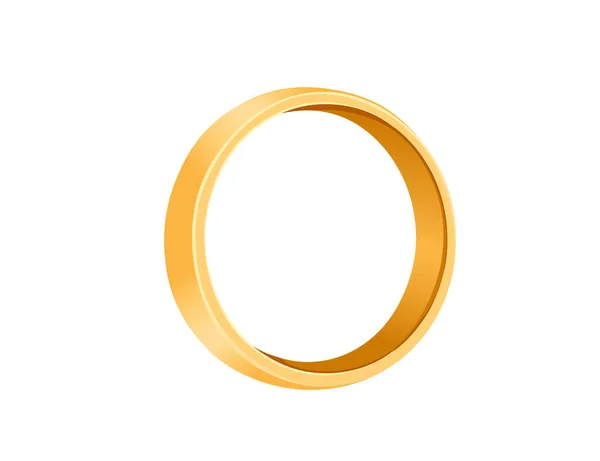 Golden Wedding Ring Vector Illustration Isolated White Background — Stockvector