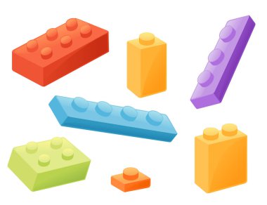 Building brick block toys template design for sales promotion. Banner vector toy with colorful block bricks toy like Lego for flyer, poster, web, ads, and social media. Design for baby and kids