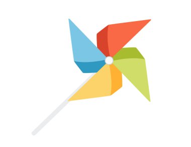 Vector illustration. Colorful paper windmill pinwheel