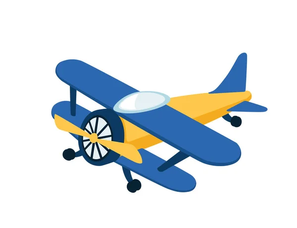 Retro Samolot Zabawka Ilustracja Wektorowa — Wektor stockowy