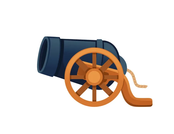 Ancient Cannon Wheels Vector Illustration Isolated White Background — Stockvektor