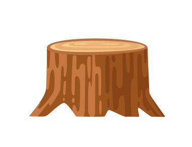 Tahta kütük vektör çizimi beyaz arkaplanda izole edildi.