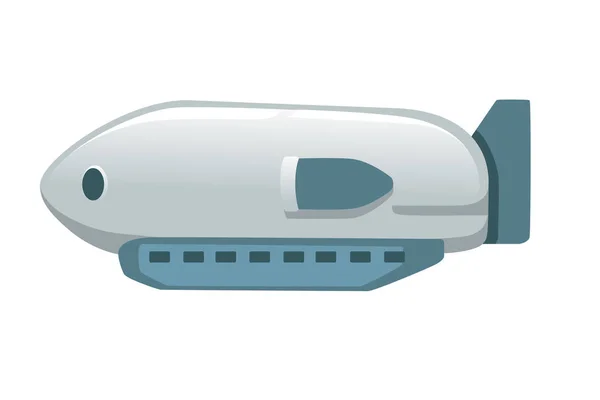 Kommerzielle Luftschiff Blaue Farbe Starre Luftschiff Vektor Illustration Isoliert Auf — Stockvektor
