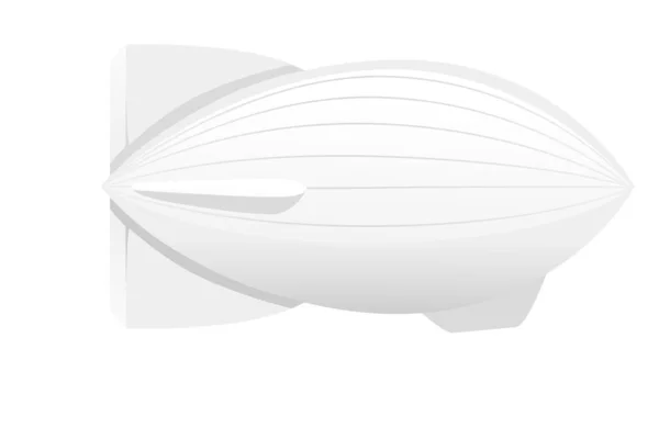 Commercieel Luchtschip Witte Kleur Stijve Luchtschip Vector Illustratie Geïsoleerd Witte — Stockvector