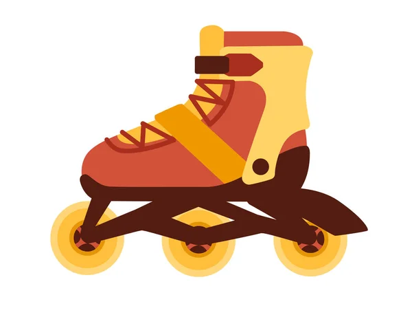 现代设计滚轮溜冰鞋简单的卡通设计矢量图解运动或休闲设备隔离在白色背景下 — 图库矢量图片