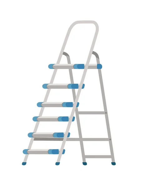 Escalera Portátil Plegable Acero Equipo Doméstico Ilustración Vectorial Aislado Sobre — Vector de stock