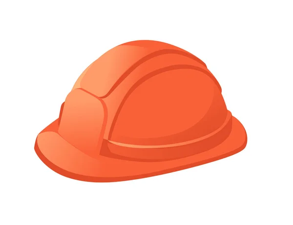 Oranje Kleur Veiligheid Bouwer Helm Vector Illustratie Geïsoleerd Witte Achtergrond — Stockvector