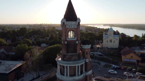 Une Forteresse Fortifiée Avec Des Murs Pierre Épais Des Tours — Video