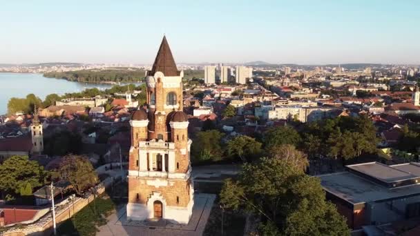 Twierdza Obronna Grubymi Kamiennymi Murami Wieżami Usytuowana Mieście — Wideo stockowe