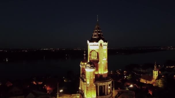 Benteng Berbenteng Dengan Dinding Batu Tebal Dan Menara Yang Terletak — Stok Video