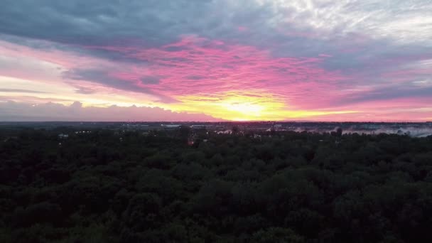 Multicolored Cloud Color Reddish Yellow Sun Sunset — Stock Video