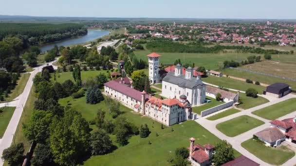 Nagy Templom Birtok Nagy Rét Több Régi Templomok Egy Kerítés — Stock videók