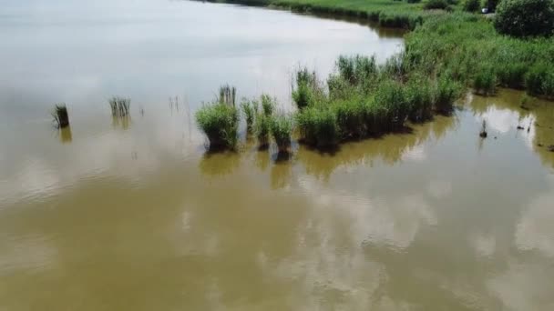 Veduta Grande Lago Vicino Paese Dove Trova Azienda Agricola Ecologica — Video Stock