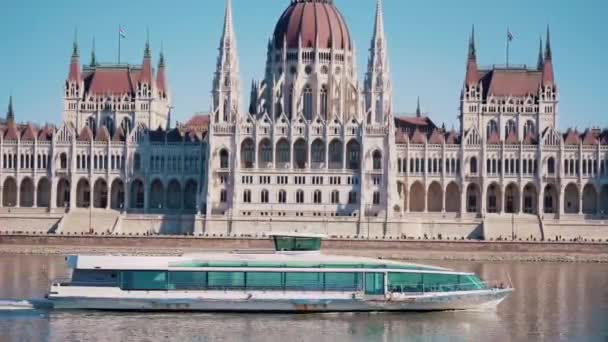 Parlement Hongrois Bâtiment Par Jour — Video