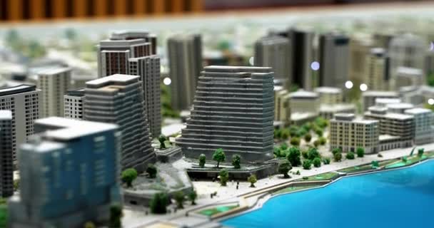 Model Moderního Města Řeky Architektonickým Řešením Mp4 — Stock video